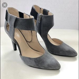 Nine West Gray Suede Heels